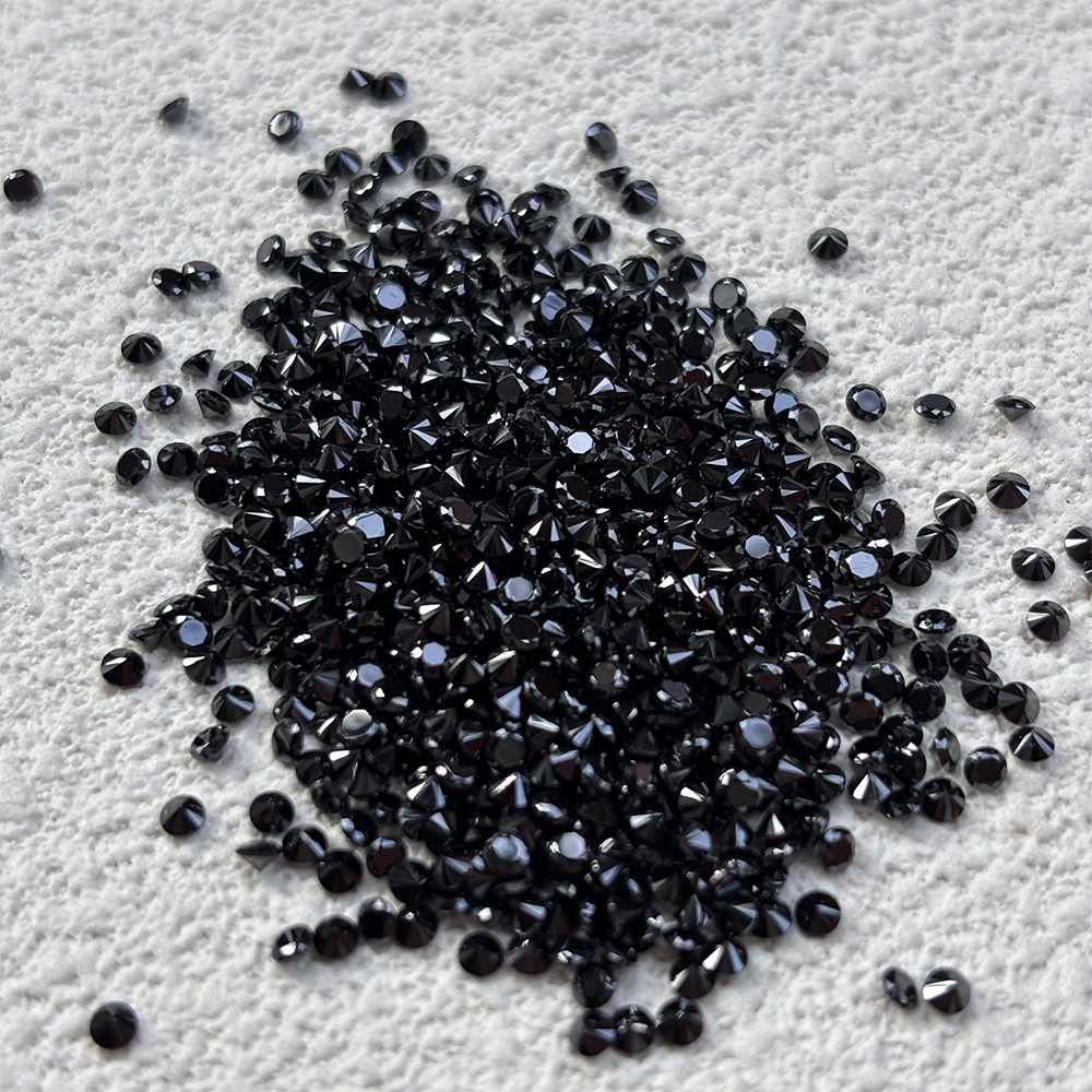 High Quality Loose Zirconia 1000pcs Black Round Cut 0.8mm-10mm for Jewelry
