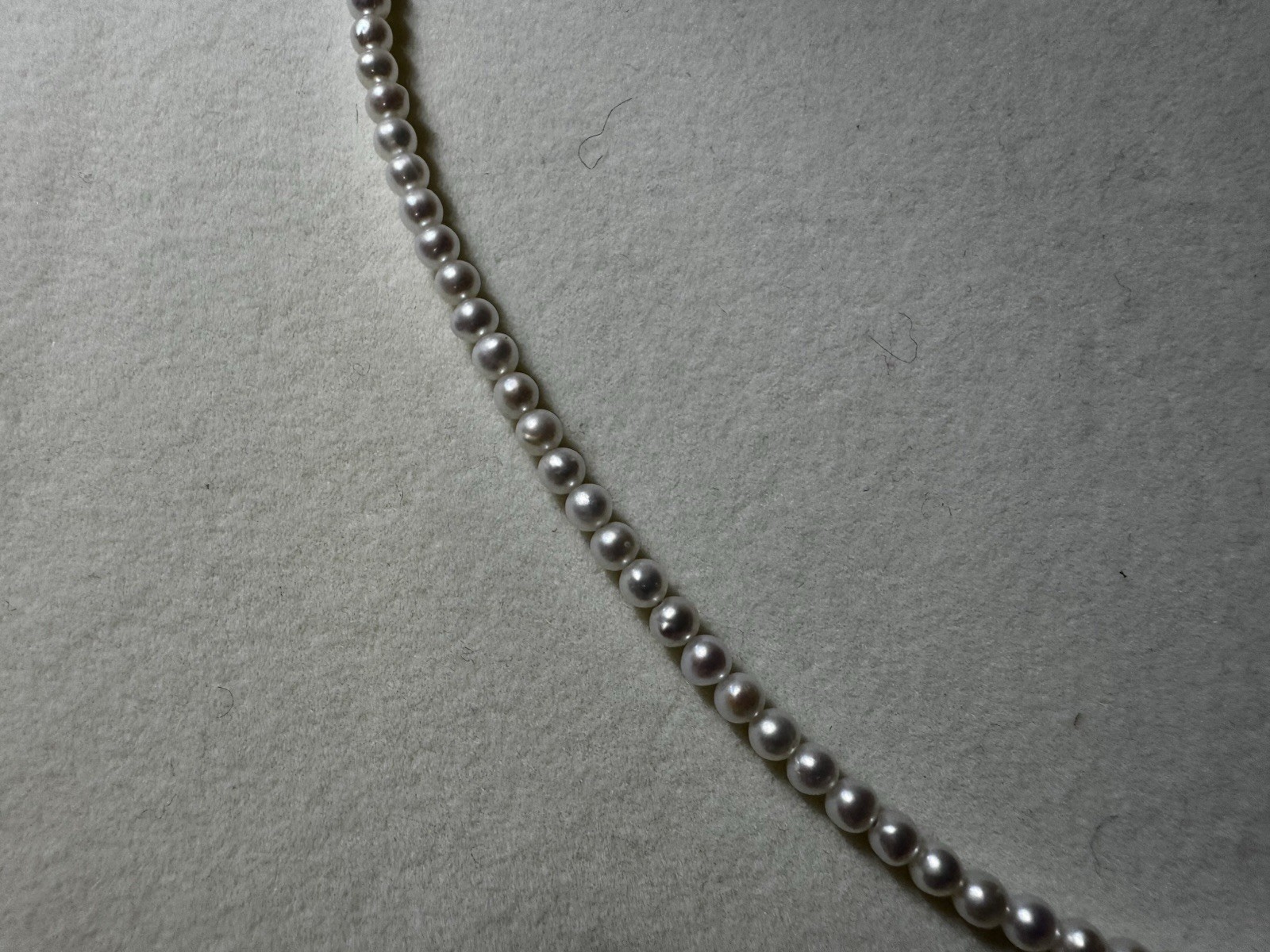 16-17 inches 3.5-4mm freshwater A+ white pearl necklace 18k gold clasp new NIB