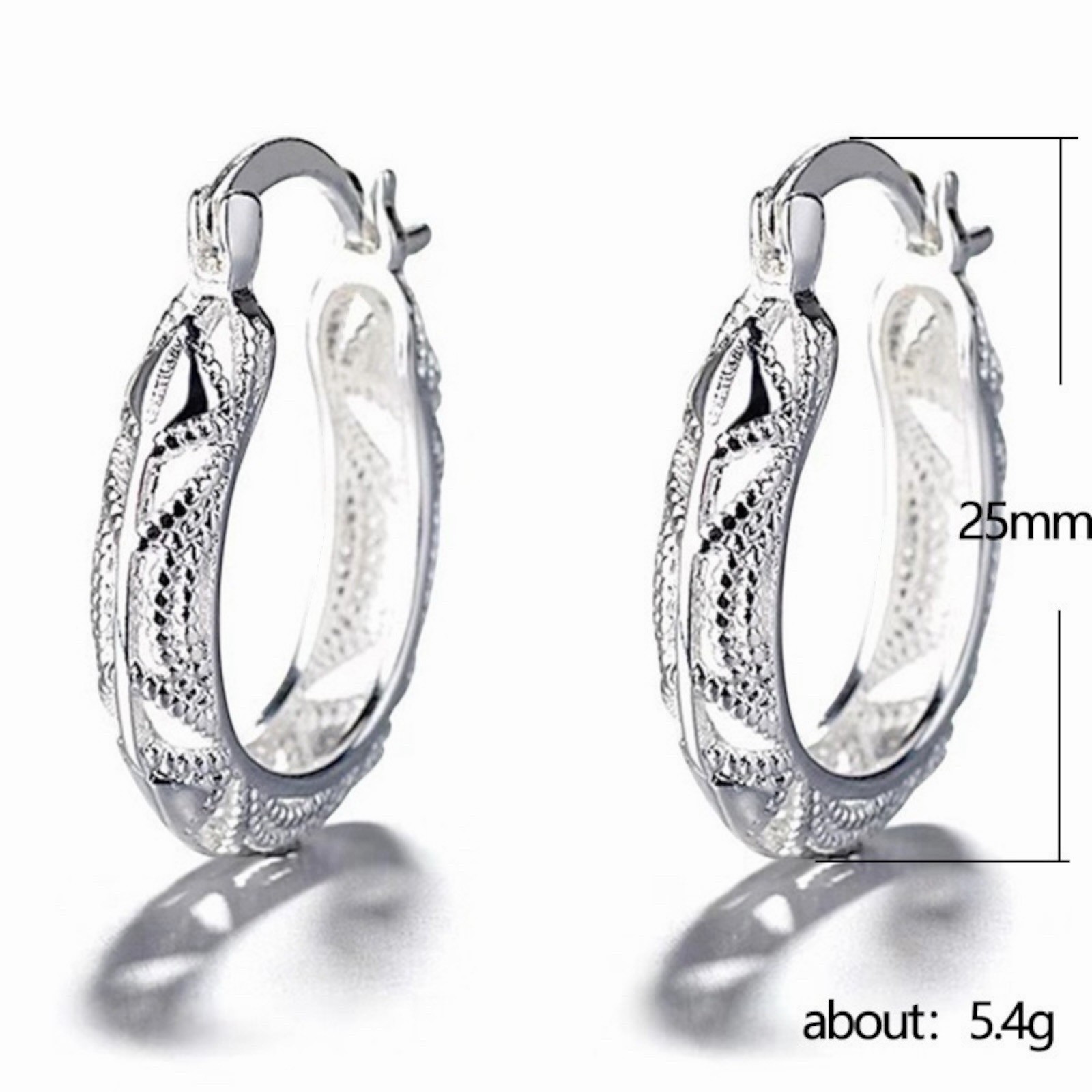 Elegant Jewelry 925 Silver Filled Hoop Earring Women Wedding Party Gift A51
