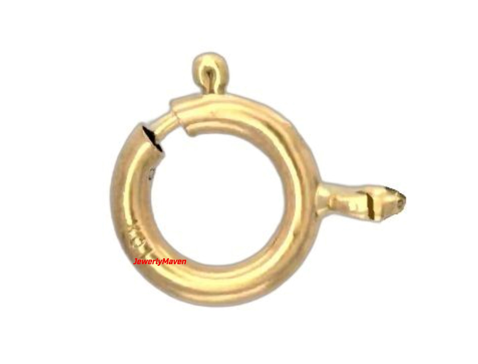 6mm NEW SOLID 10k Yellow Gold 5.9mm Spring Ring Clasp OPEN Jump Ring Italy