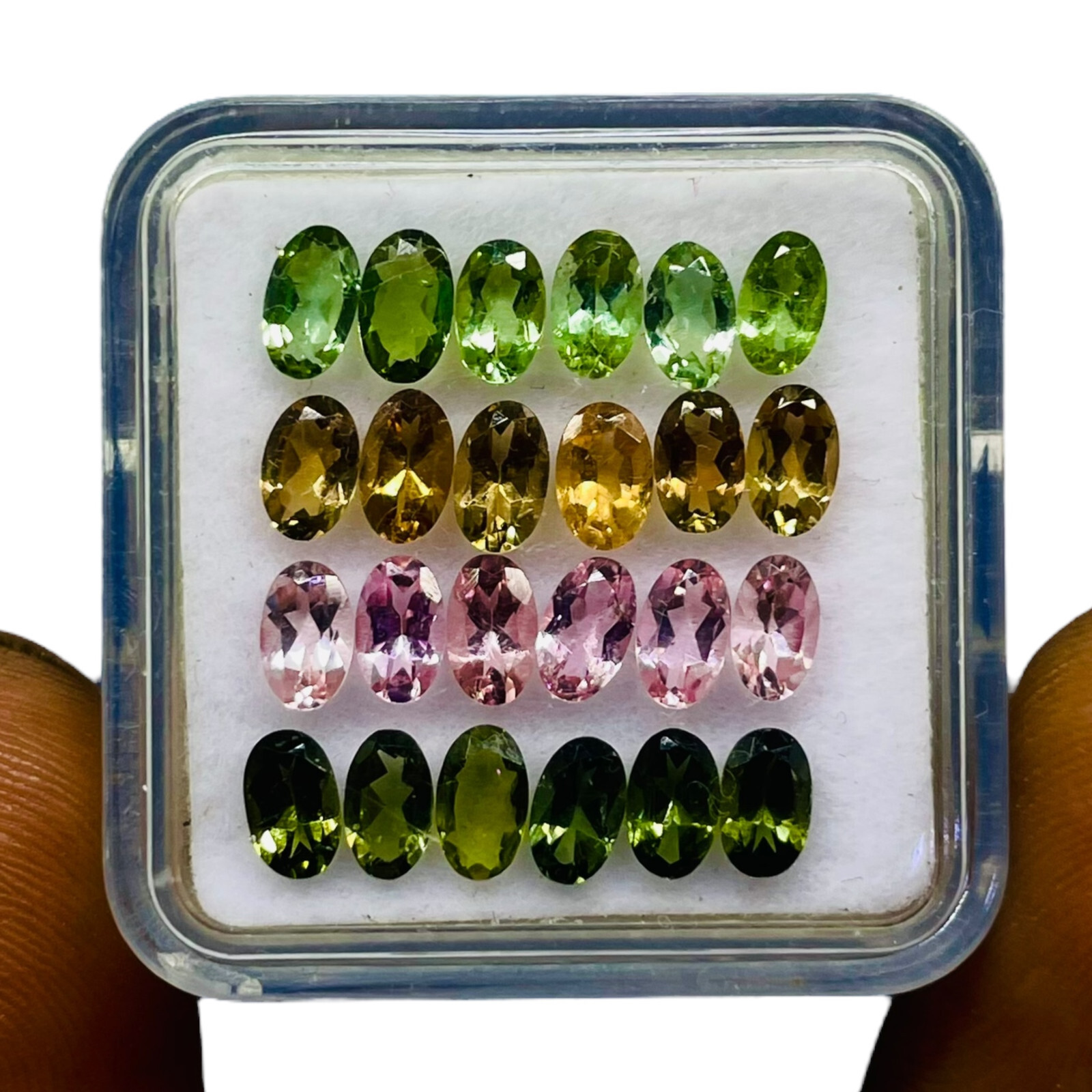 VVS 24 Pcs Natural Multi Tourmaline 5x3mm Oval Cut Loose Untreated Gemstones Lot