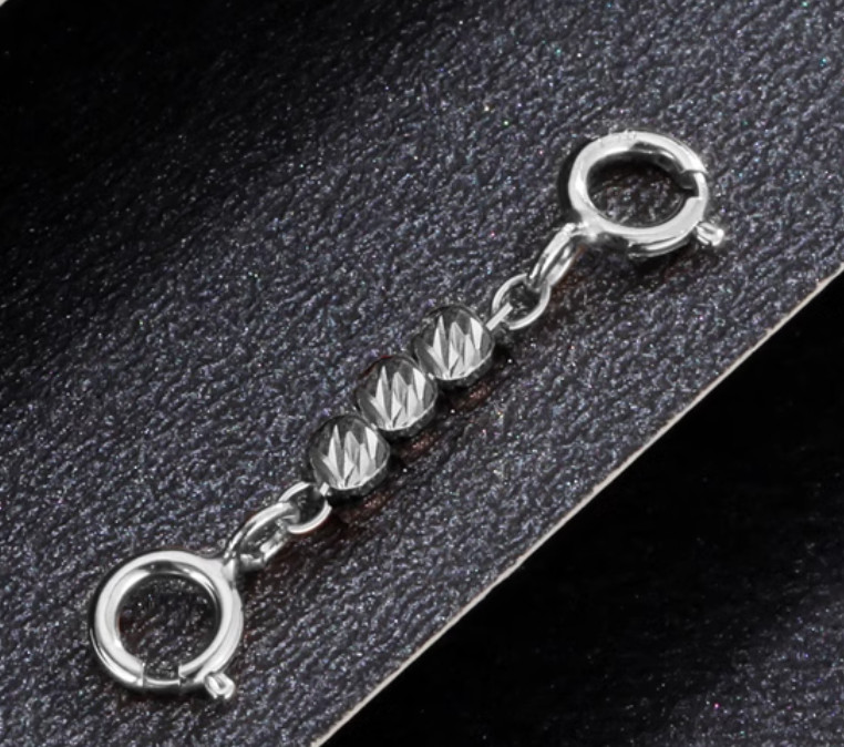Pure 18K White Gold Beads Double Spring Clasp / For DIY Bracelet or Necklace