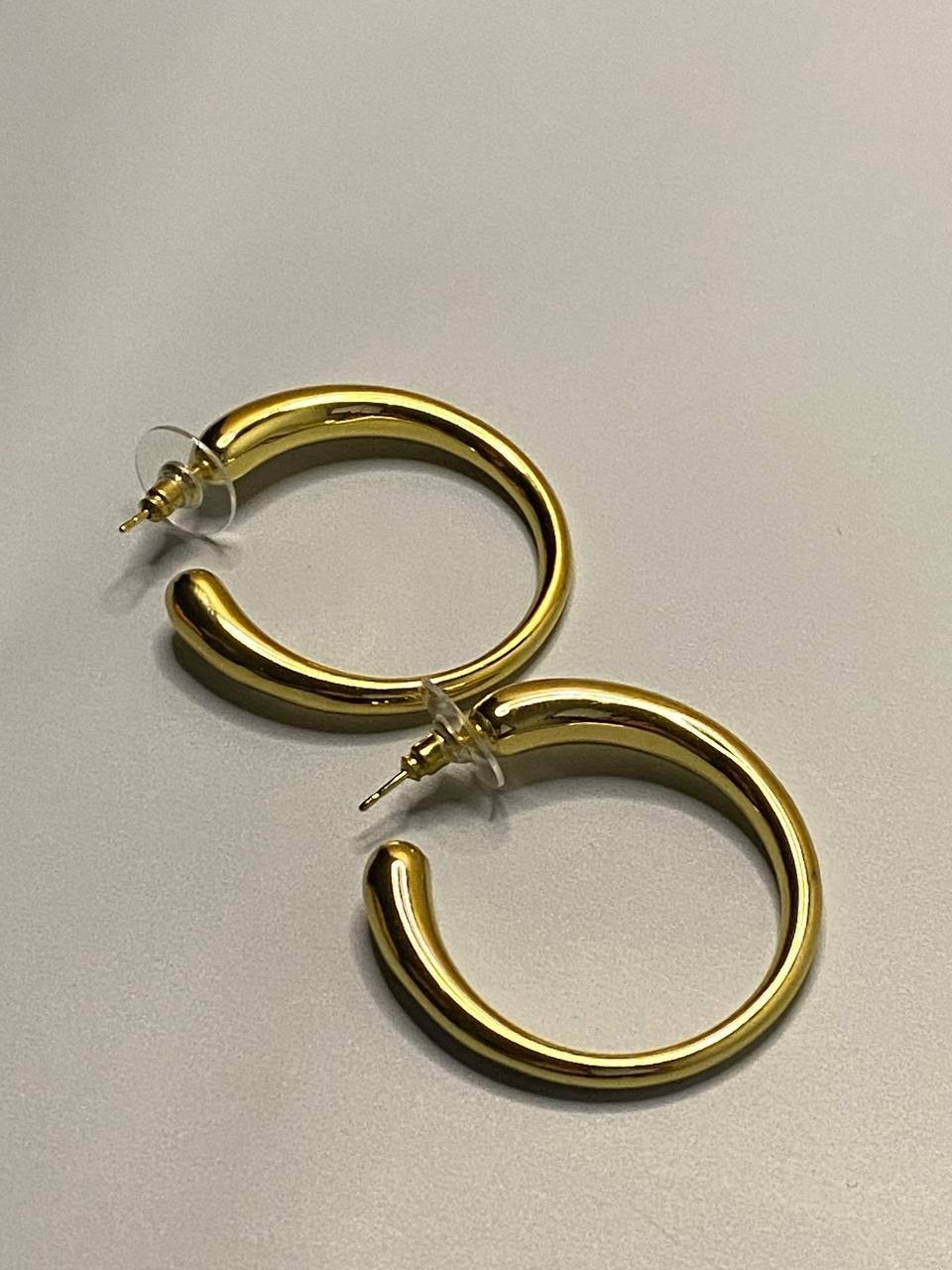 Yves Saint Laurent Gold Chunky Hoop Earrings