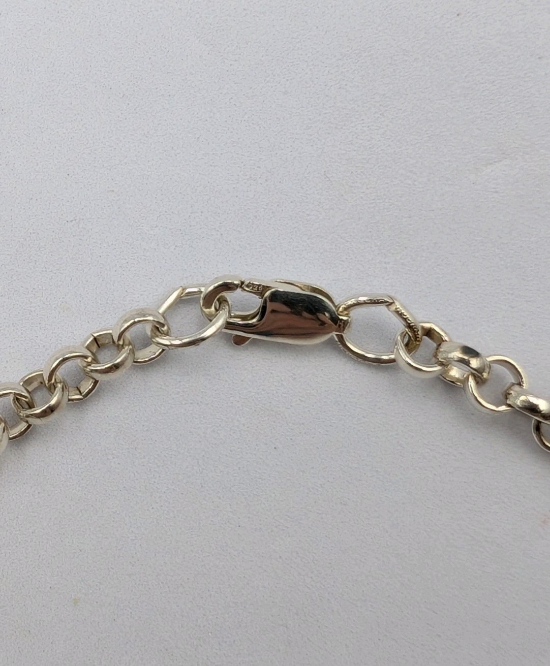 925 Sterling Silver Rolo Link Chain Unisex Bracelet 8″ 4.1mm 6.2g Belcher Charm