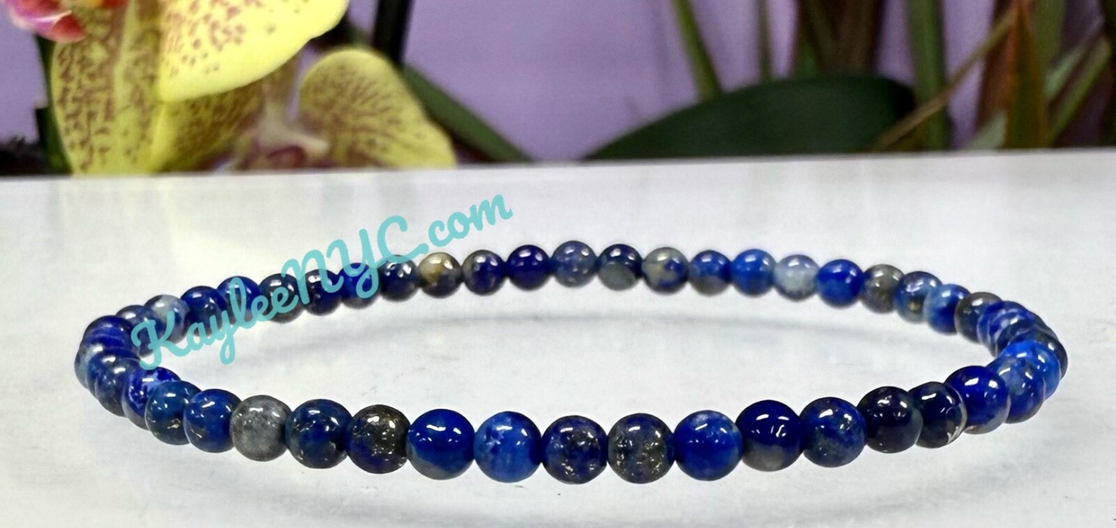 Wholesale Lot 6 Pcs Natural Lapis Lazuli 4mm 7.5” Crystal Stretch Bracelet
