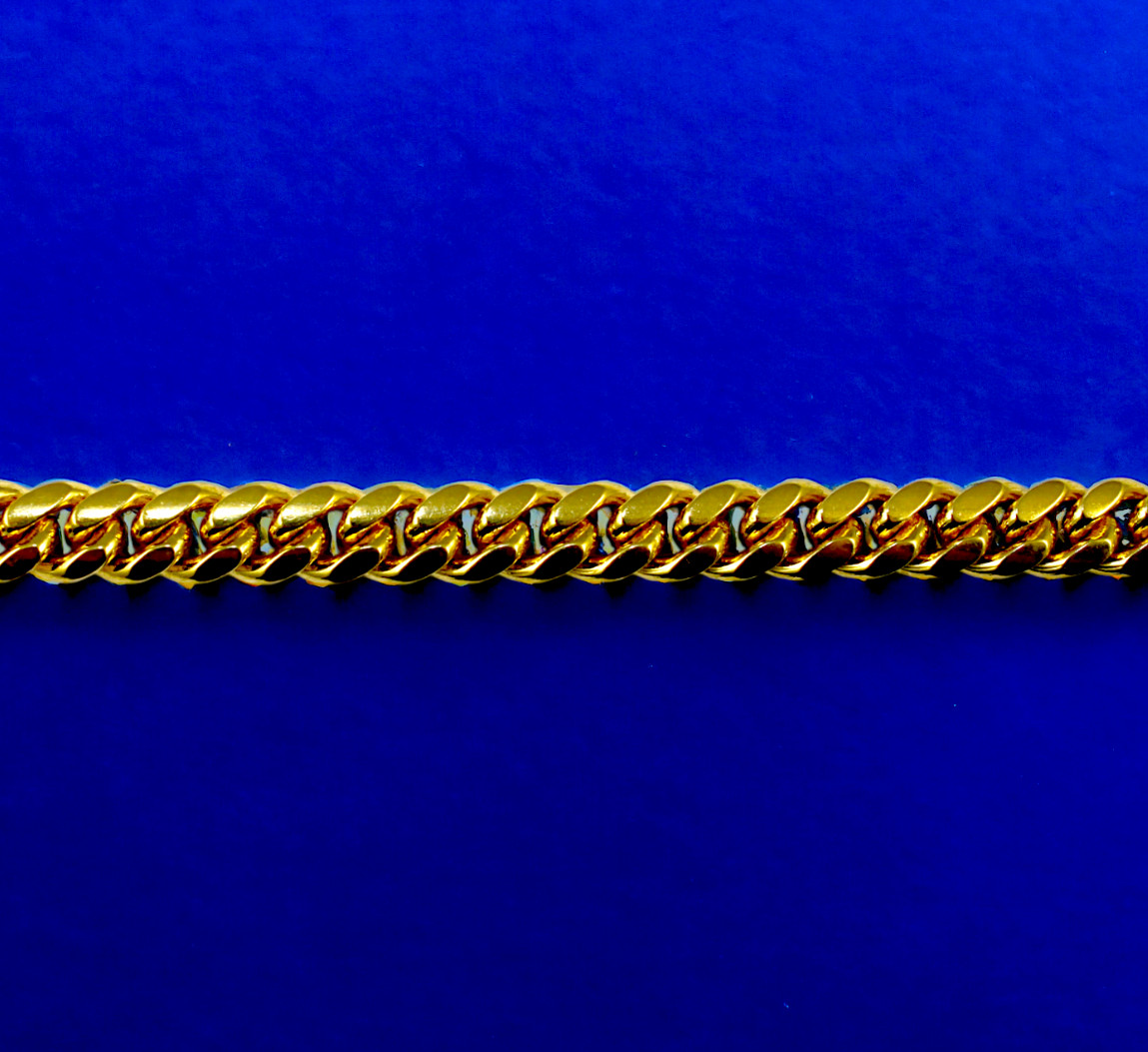 18K Yellow Gold SOLID Miami Cuban Link Chain Necklace Bracelet 4mm-7.5mm 7″-30″