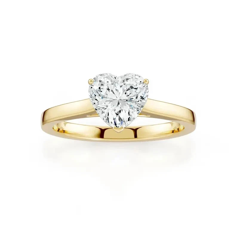 D Color VVS 1 CT Heart Cut Moissanite Ring Solid 925 Sterling Silver Jewelry