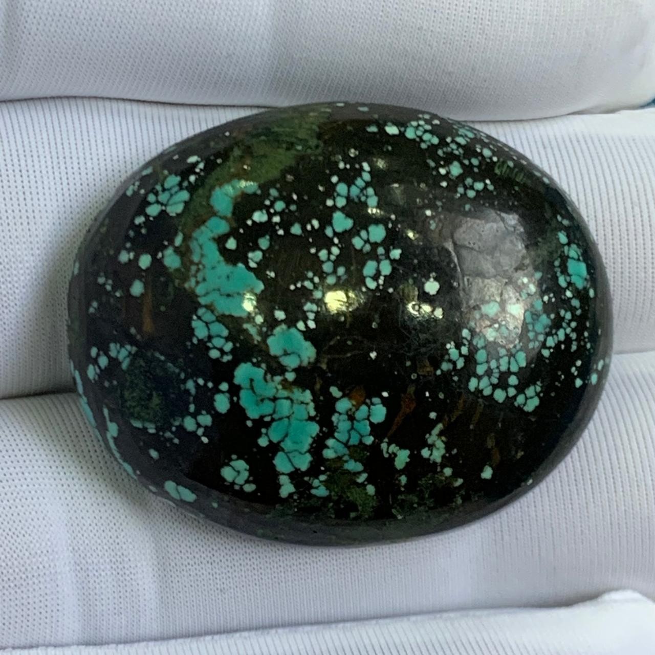72cts Natural Tibbatan Tourquise Cabochon, Oval shape, 35*29*10mm Size