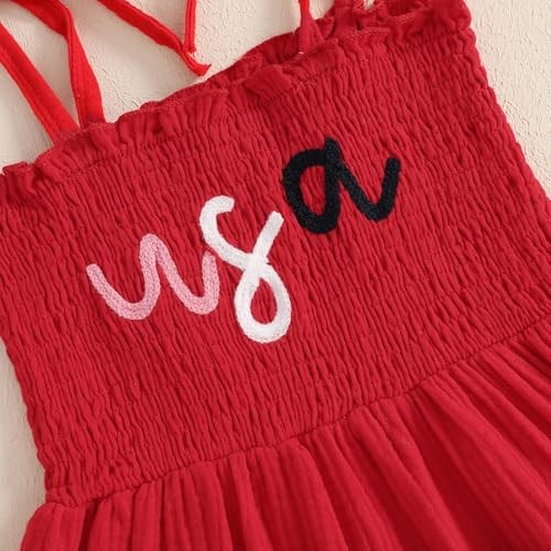 4th of July Toddler Girl Outfit Fourth of July USA 18-24 Months Red Usa