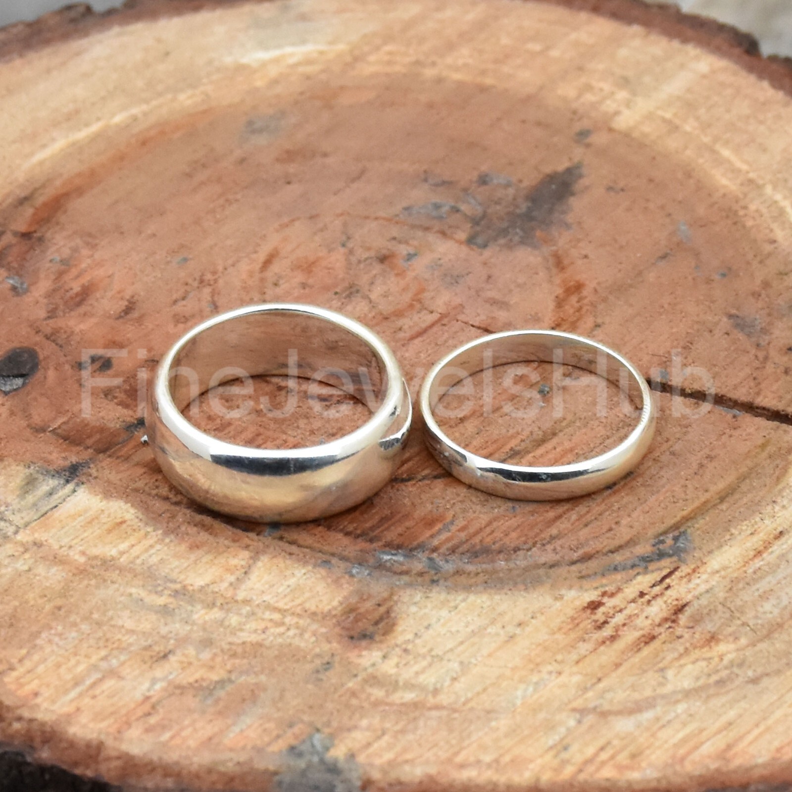 925 Sterling Silver Wedding Dome Band Plain Ring Width 2mm 3mm 4mm 5mm 6mm 8mm