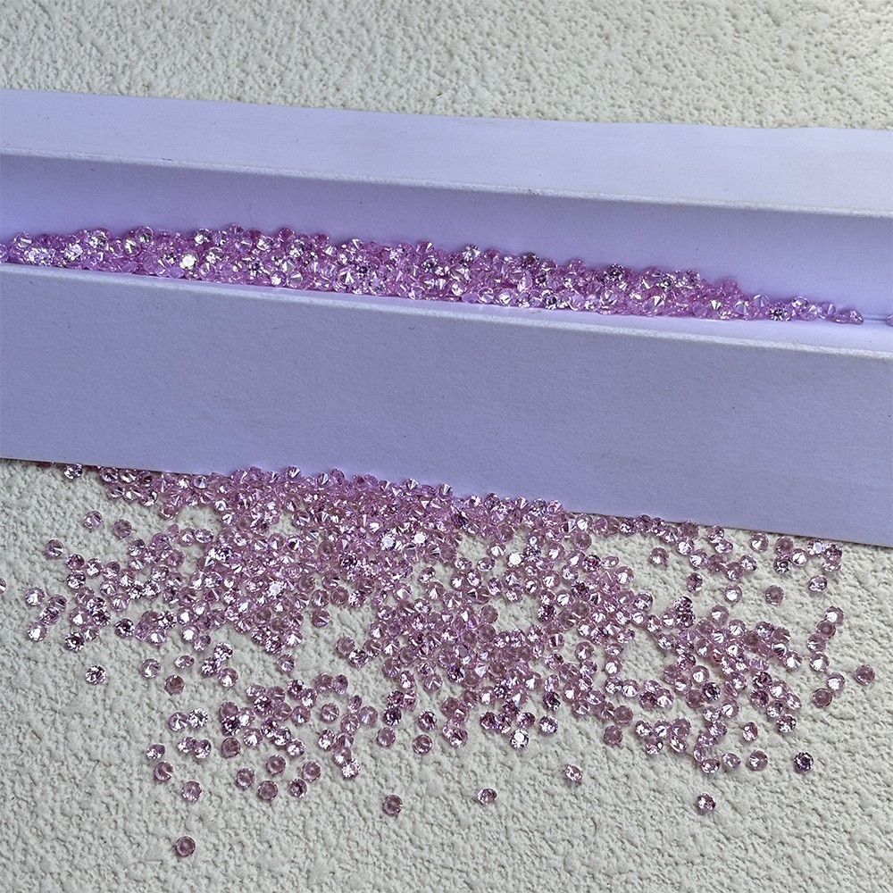High Quality Loose Zirconia 1000pcs Pink Round Cut 0.8mm-10mm for Jewelry