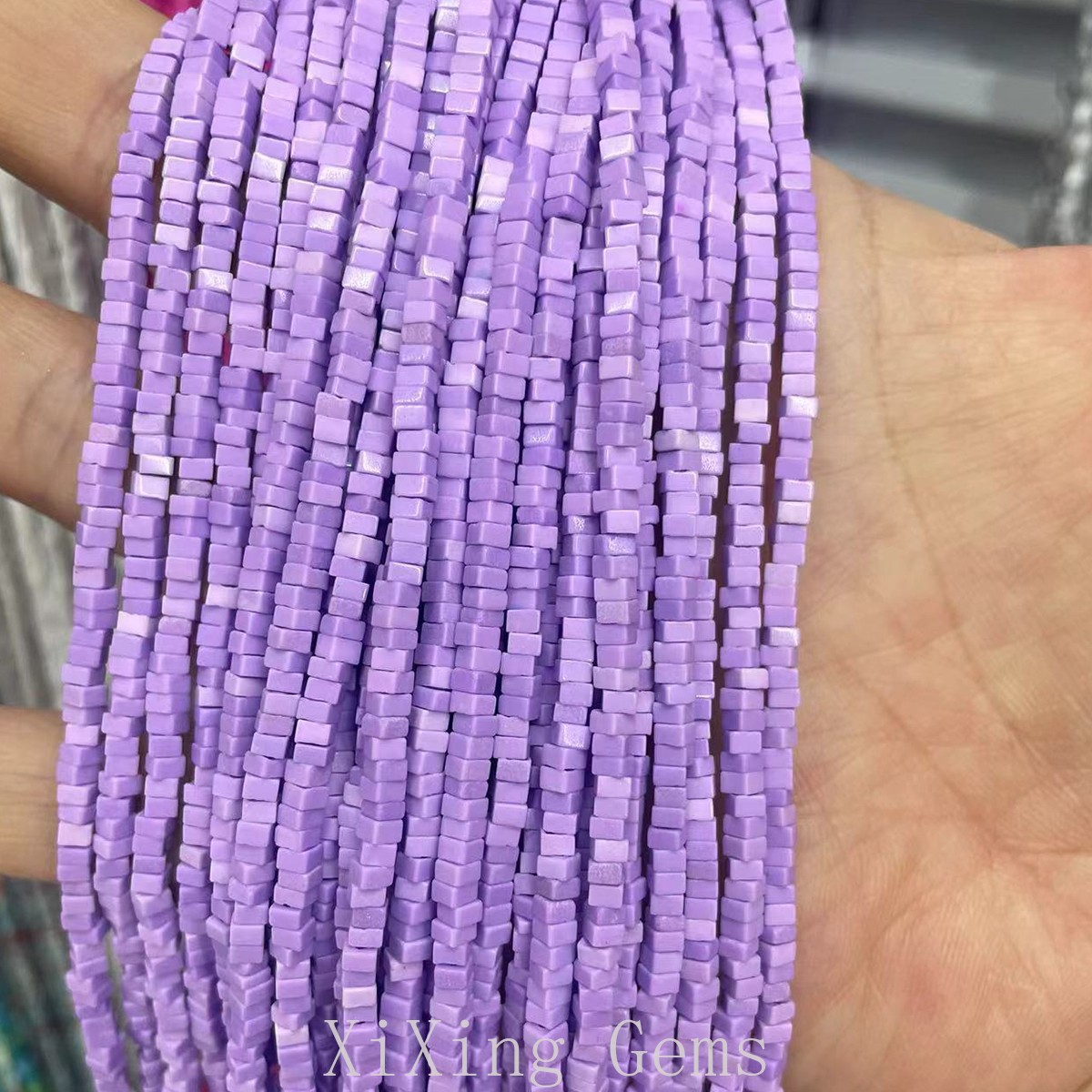 1x2mm Synthetic Purple Turquoise Flat Square Disc Spacer Bead for Jewelry Making
