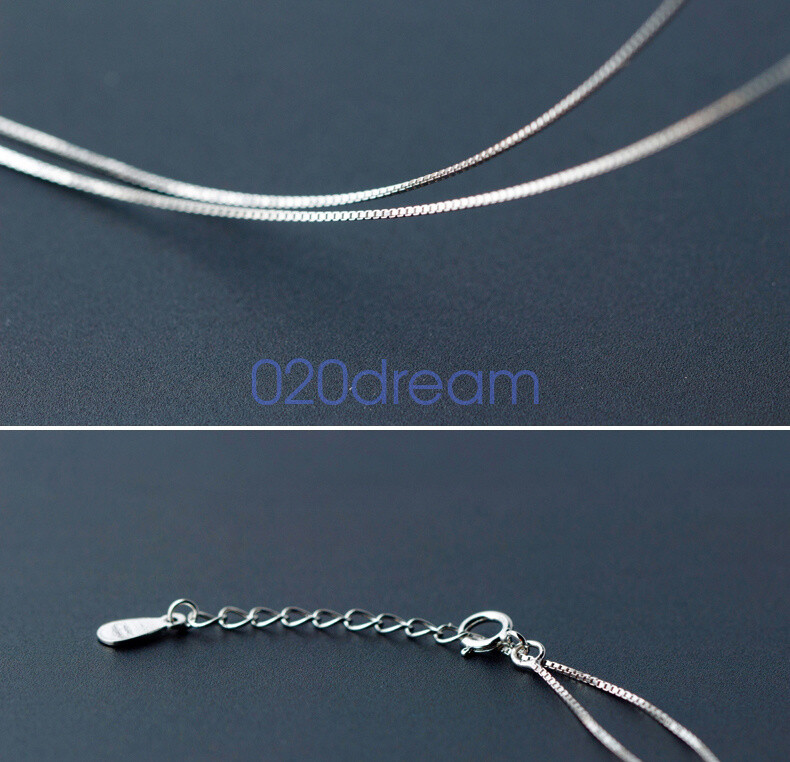 925 Sterling Silver Necklaces Box Chain Long Rectangular Pendant 14-24″ Extend