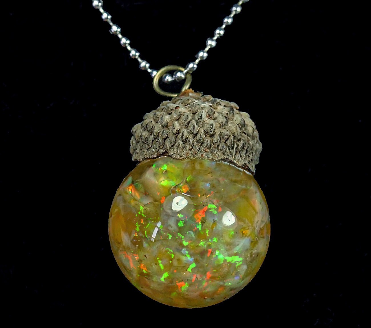 Opal Acorn Bottle Pendant GXO