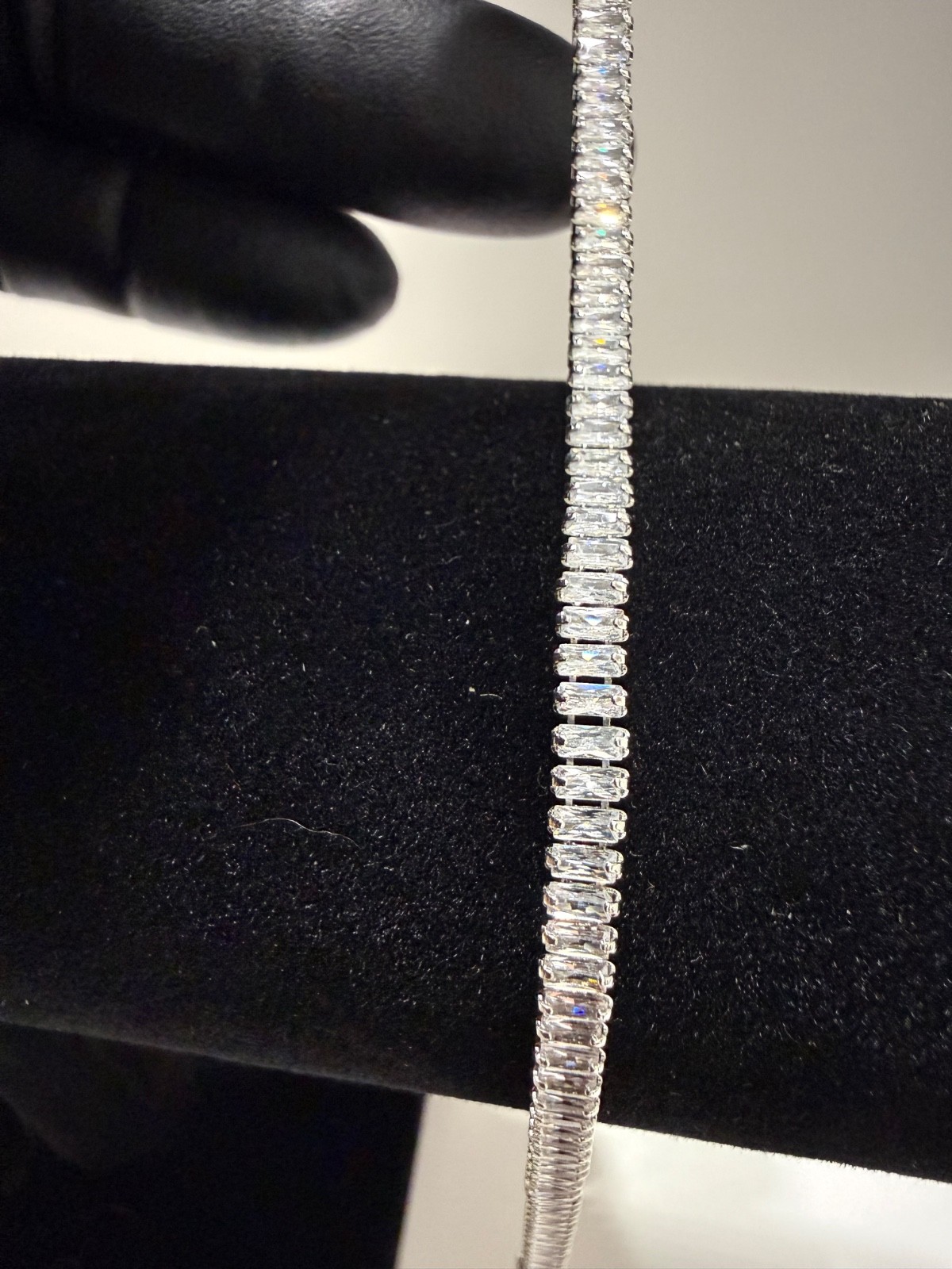 tennis bracelet silver filled vvscz stone 7 inch 3.5mm