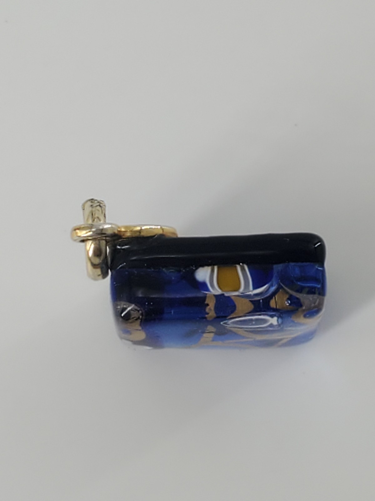 Murano Glass PENDANT Jewelry Blue Gold White Made In Italy Guaranteed Authentic