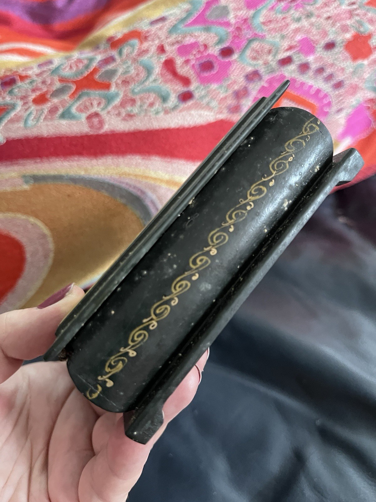 VTG Prague Czech Republic Lacquer Trinket Jewelry Box Charles Bridge Souvenir