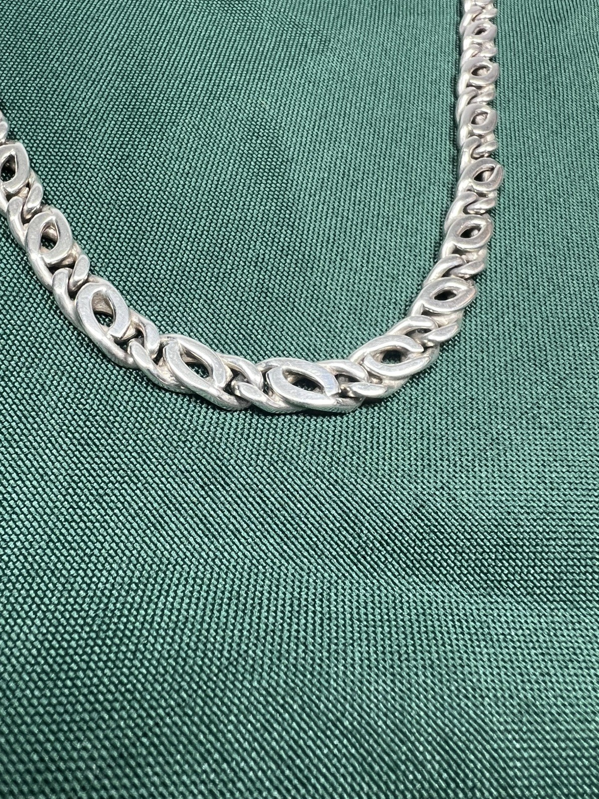 VTG MEXICO 925 STERLING SILVER ANCHOR SCROLL MARINERS CHAIN LINK NECKLACE 94g