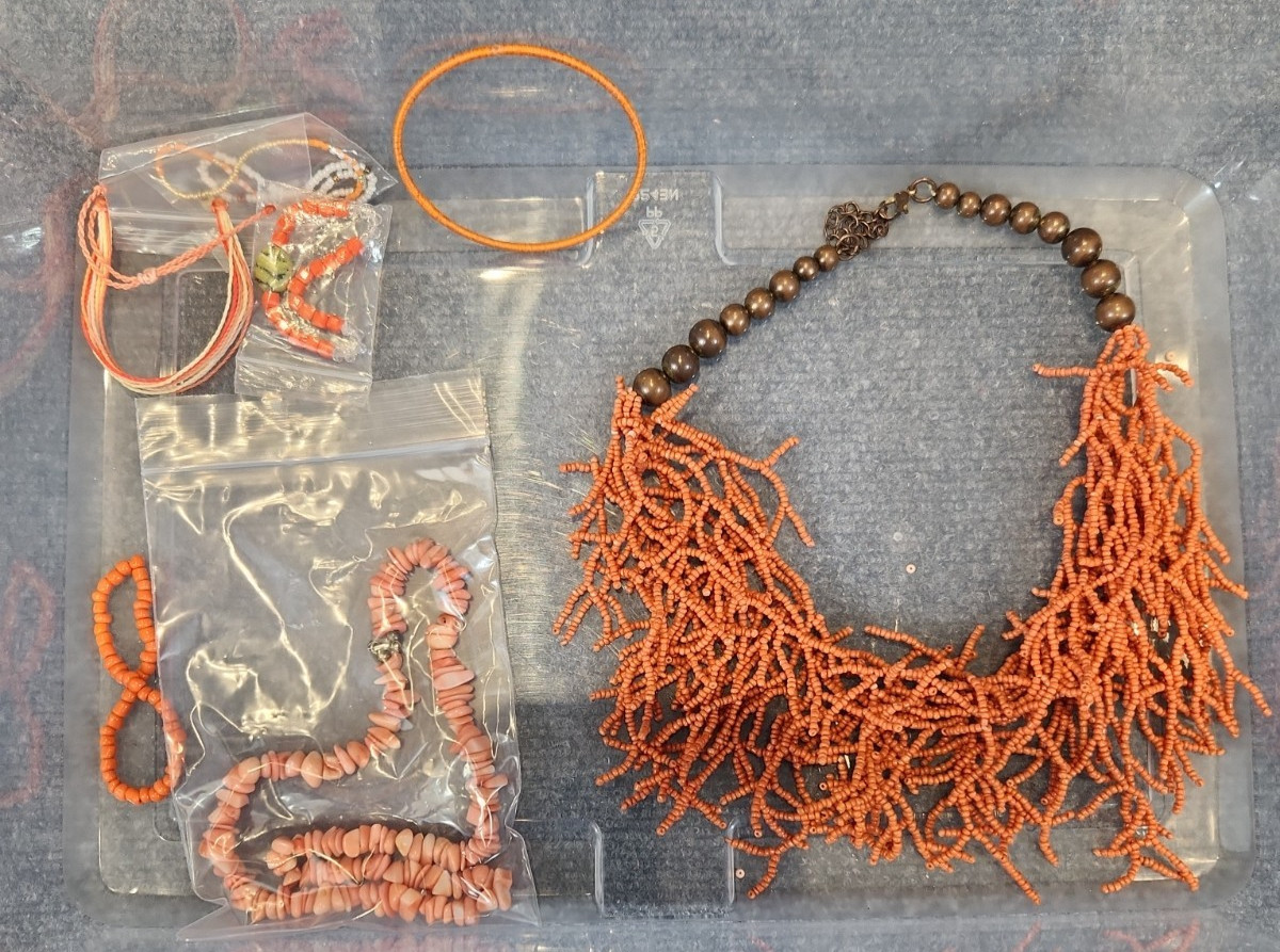 Jewelry Wearable Orange Collection 5 Lbs Lot #692 See Description