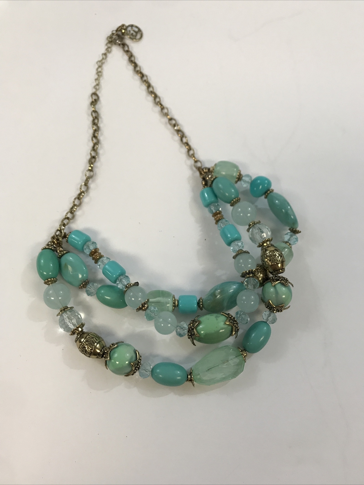 Jewelry Lot 10 Necklaces Statement Multi Strand Pearl Crystal Beads Green Orange