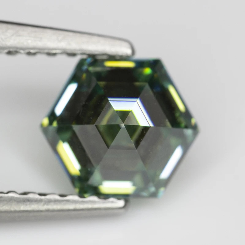 Natural 0.4-5ct Multicolor Hexagon Cut Moissanite Stone VVS1 GRA for Jewelry