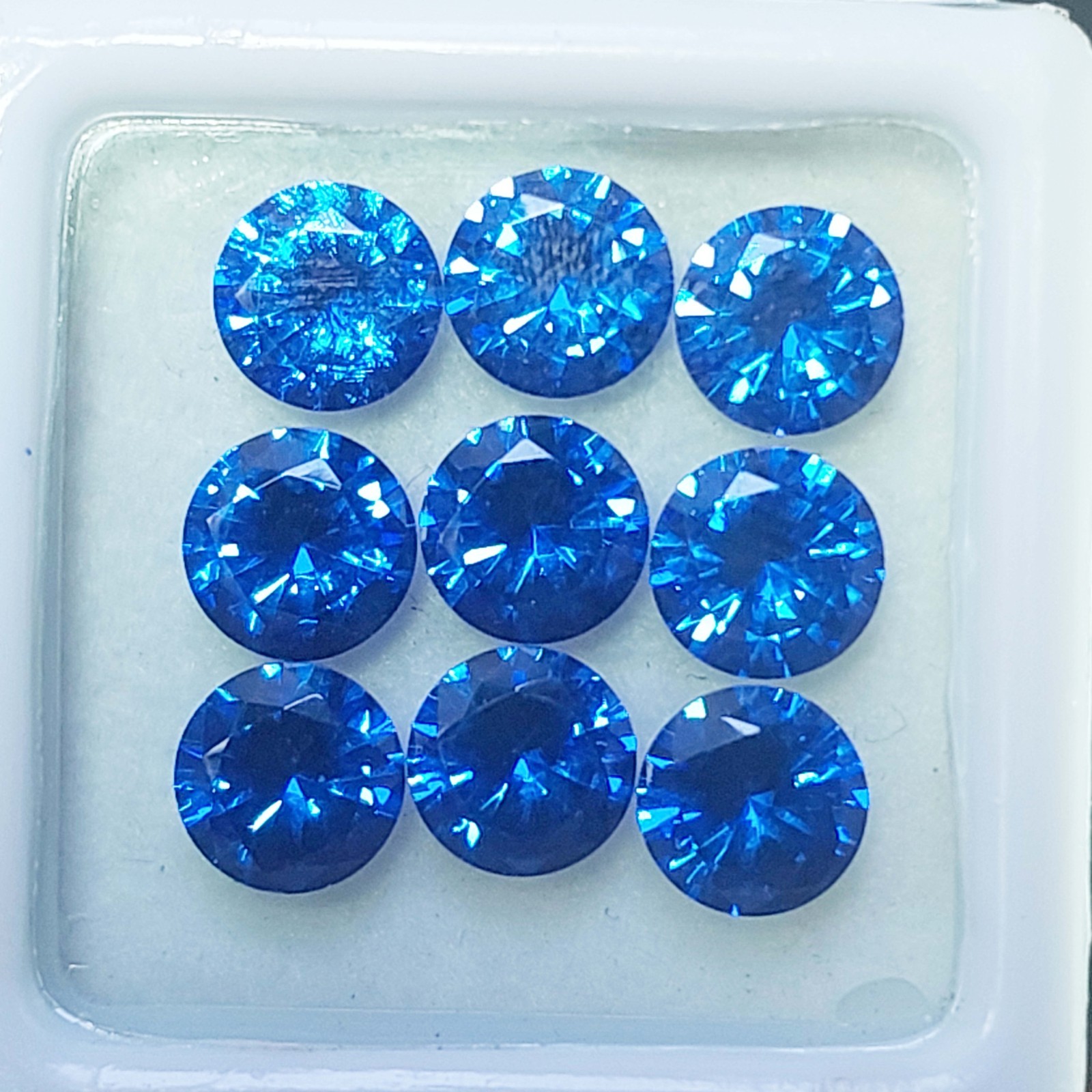 Natural Blue Sapphire 6mm Round Shape Certified Gemstone Lot – 9 Piece Parcel