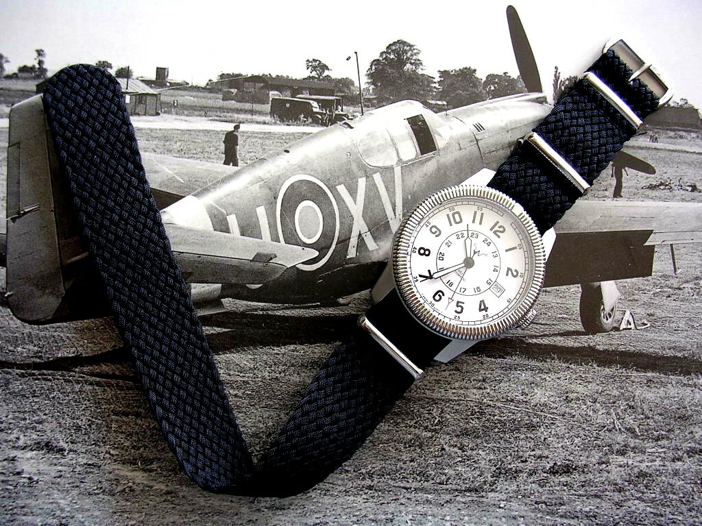 18mm Braided Woven NATO G10 ® Nylon Perlon watch band Military strap IW SUISSE