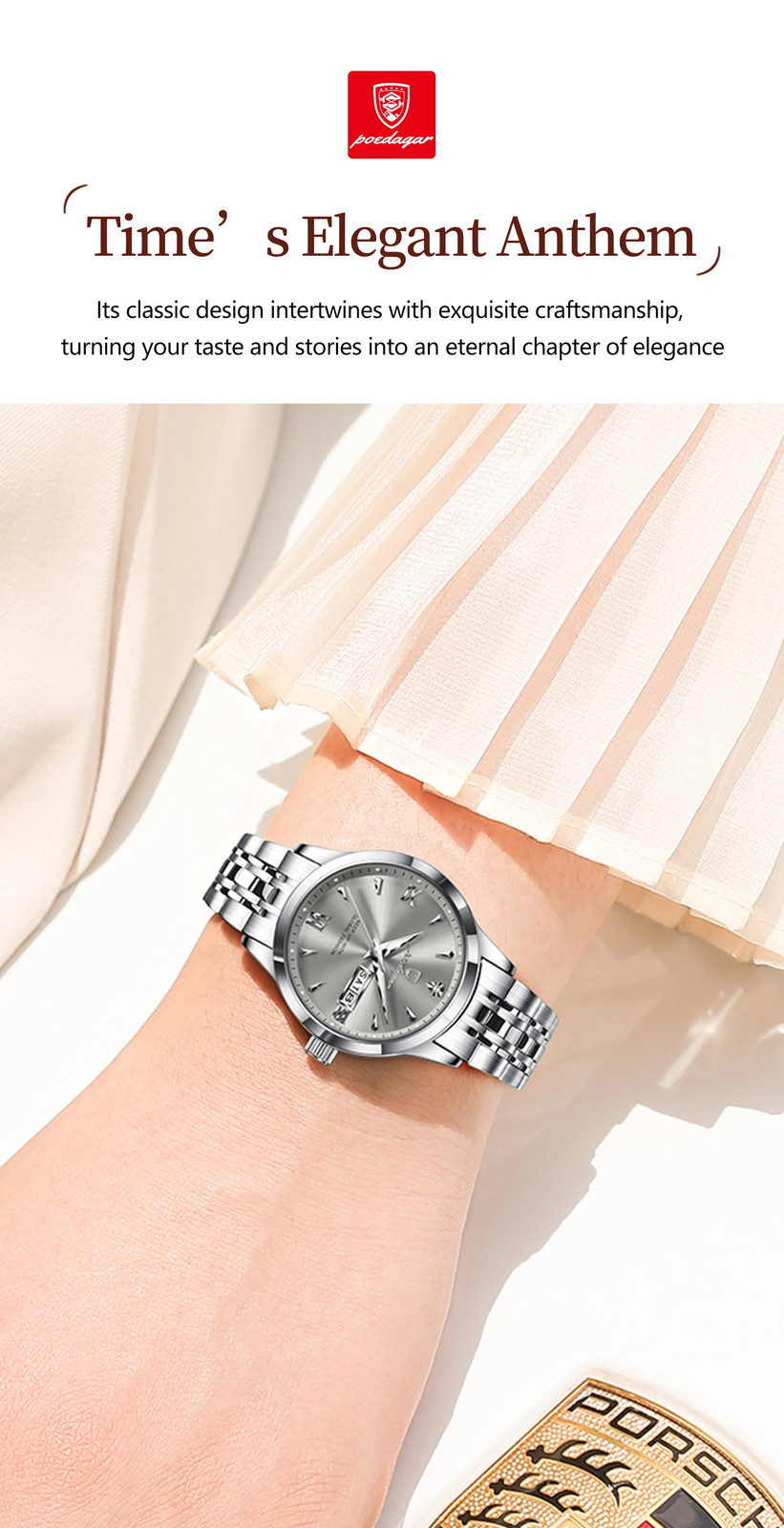 Watch For Woman Waterproof Luminous Date Week Ladies Watch