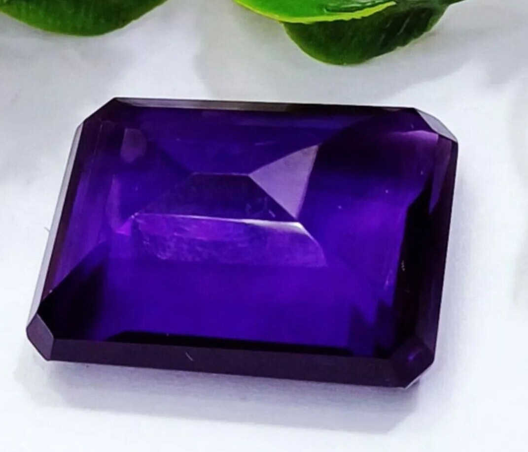 Emerald Cut 90+ Ct Natural Violet Amethyst Loose Gemstone For Pendant Making