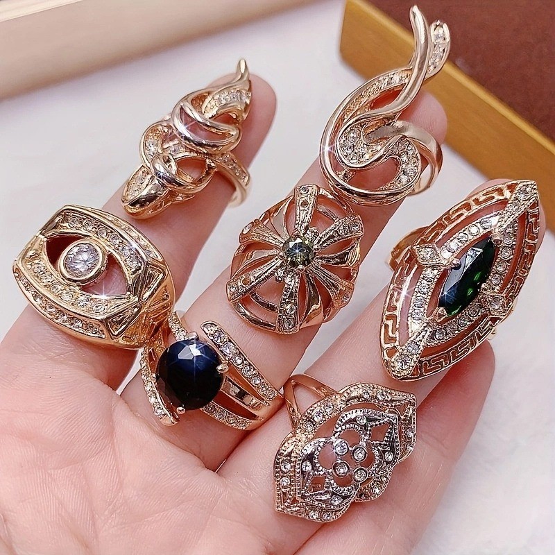 Wholesale 36pcs Rings Mixed Bulk Finger Rings Gemstones Crystal Jewelry Lot Boho