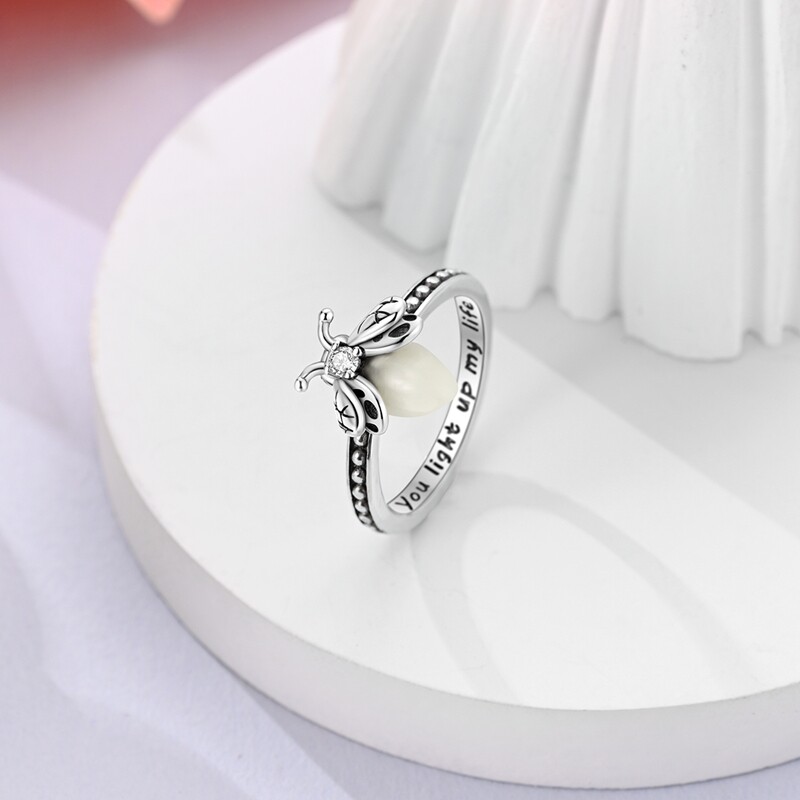 MULA Original Luminous Firefly Finger Ring CZ Women Jewelry 925 Silver Plated
