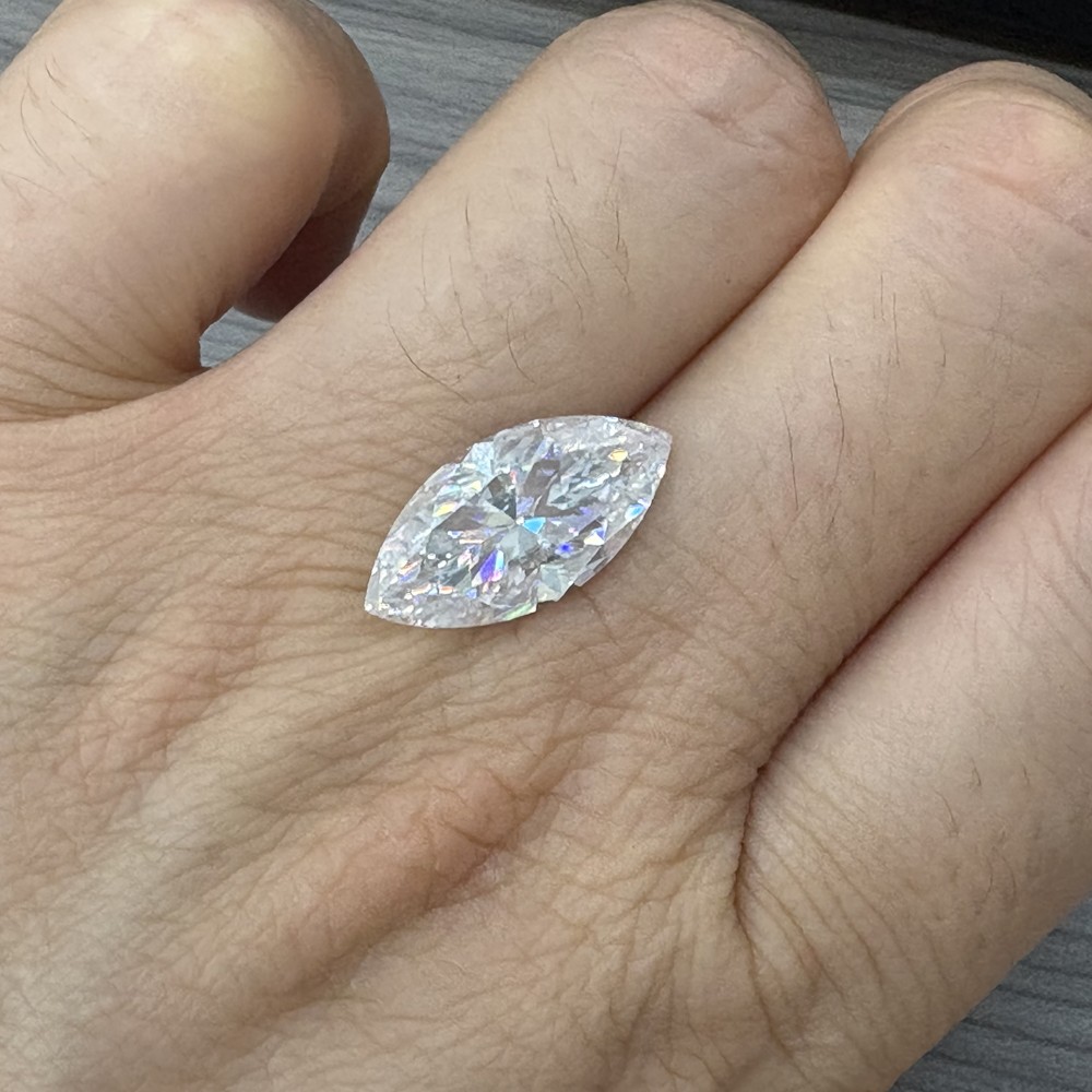 US Lab-grown Moissanite Loose Stone 10ct D Color VVS1 GRA Certified Marquise Cut