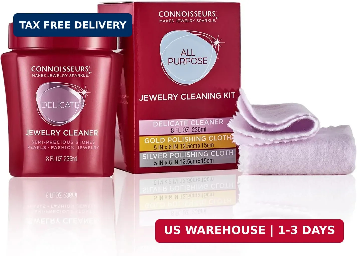 CONNOISSEURS All-Purpose Jewelry Cleaning Kit – Includes Delicate Jewelry Cleane