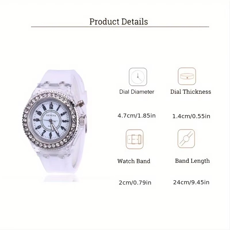 Light Flash Luminous Watches Women Men Boys Girls Silicone Wrist Watch