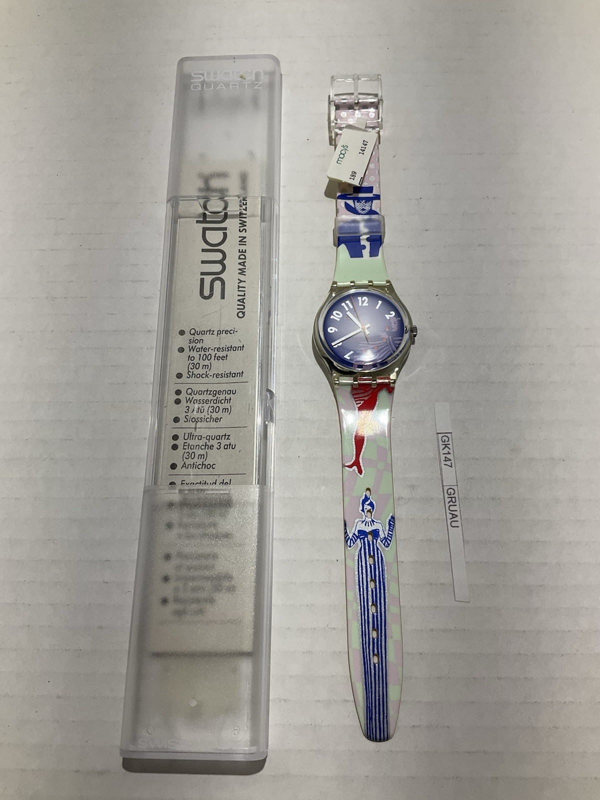 Vintage Swatch Watch ‘GRUAU’ GK147 with Case 1992