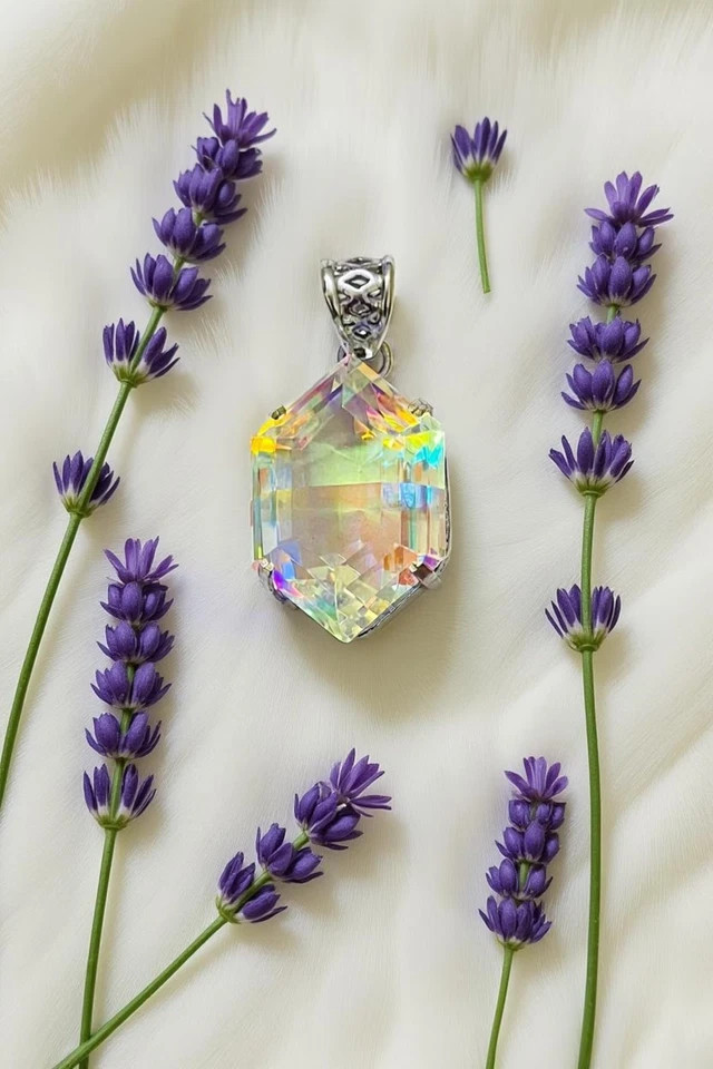 110 Ct GIE Natural Bi-Color Mystic Fancy Cut 925 Solid Silver Pendant Gemstone