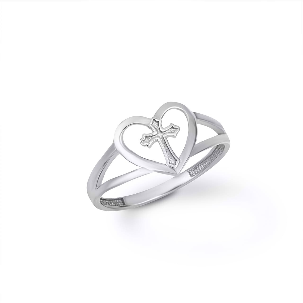 Gold Heart Cross Ring (Available in Yellow/Rose/White Gold)