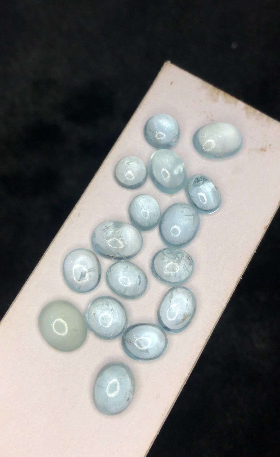 24 Ct Blue Transparent Aquamarine cabs