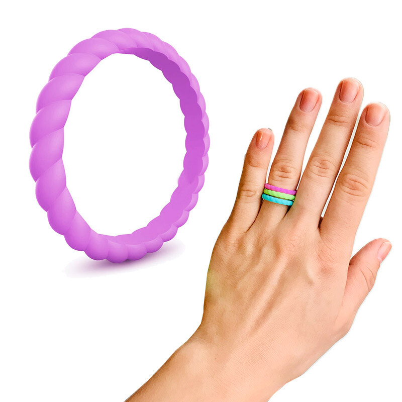 Silicone Wedding Band Men Women Rubber Wedding Ring Couples Engagement Size 4-13