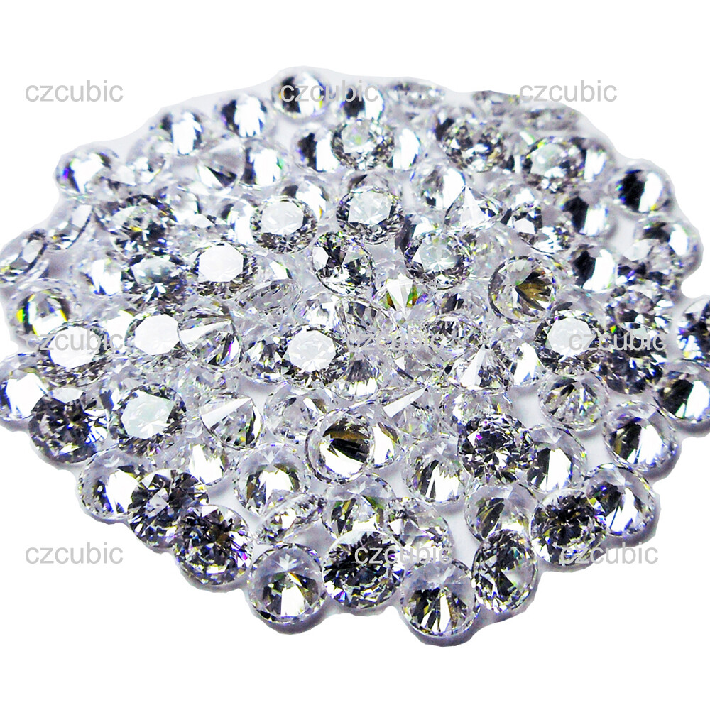 CUBIC ZIRCONIA LOOSSE STONE EACH PACK 1,000 PCS CZ 5A QUALITY 0.8 – 3.0 MM U.S