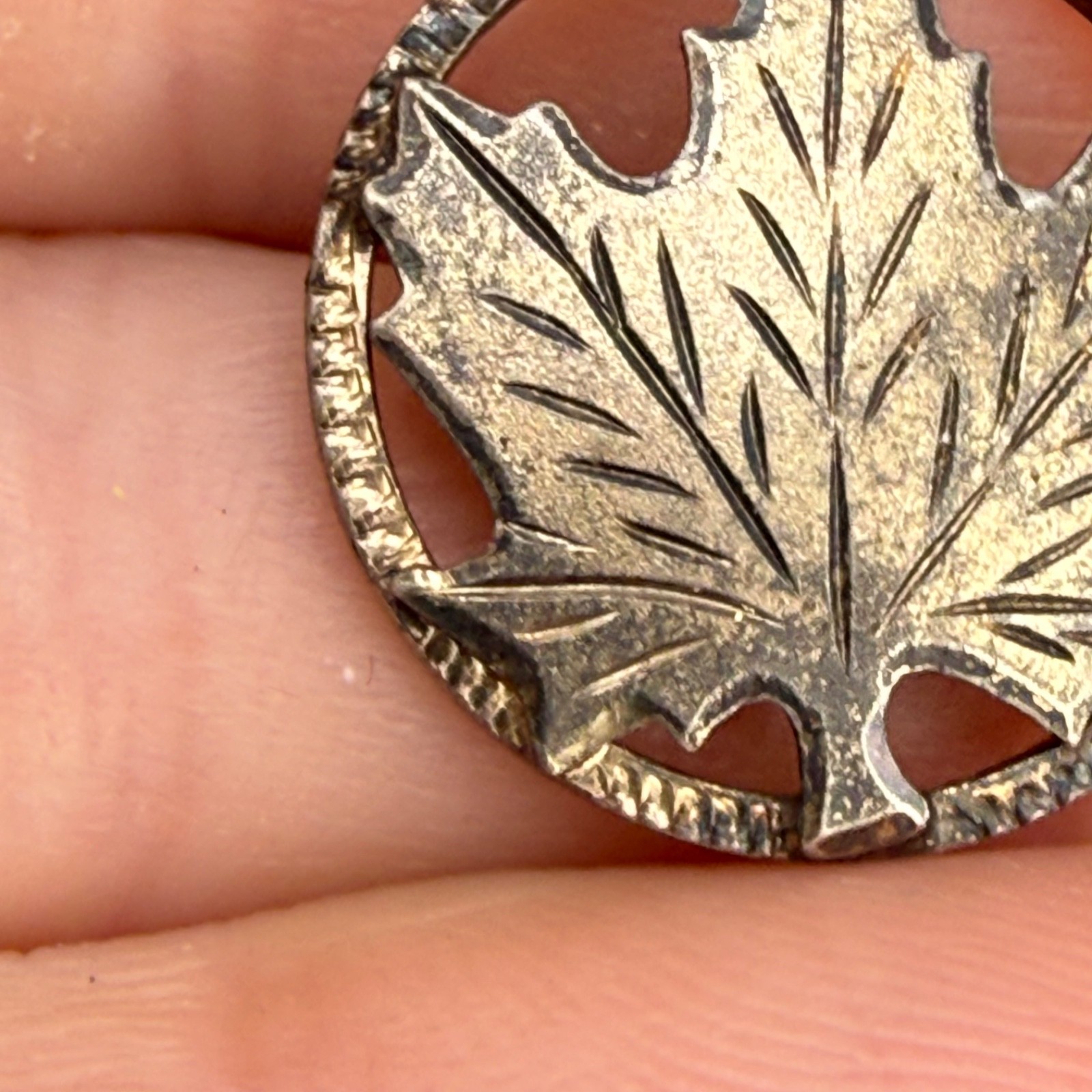 Vintage Signed Sterling Silver Maple Leaf Pendant Canada