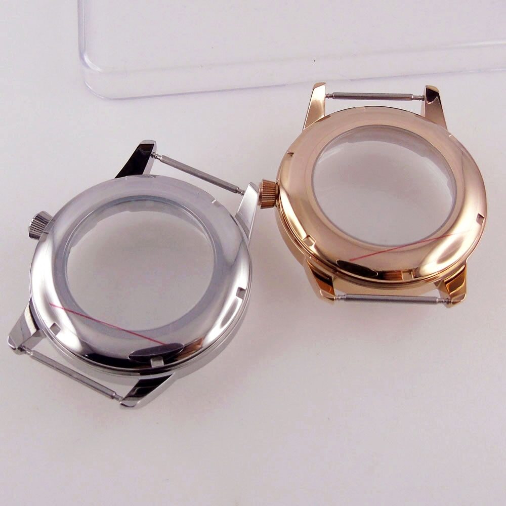 40mm Polish Silver Watch Case Bracelet Fit NH35 NH36 NH38 Black White 35mm Dial