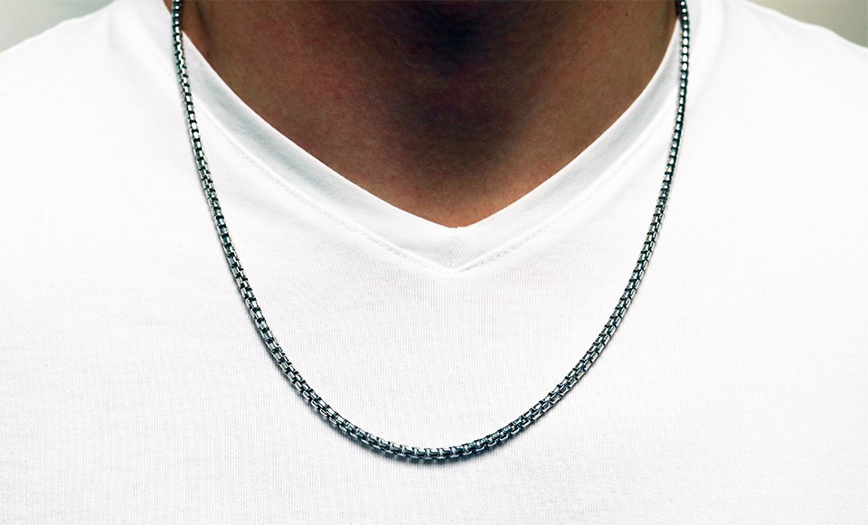 Verona Jewelers Sterling Silver 3.5MM Classic Italian Round Box Chain Necklace
