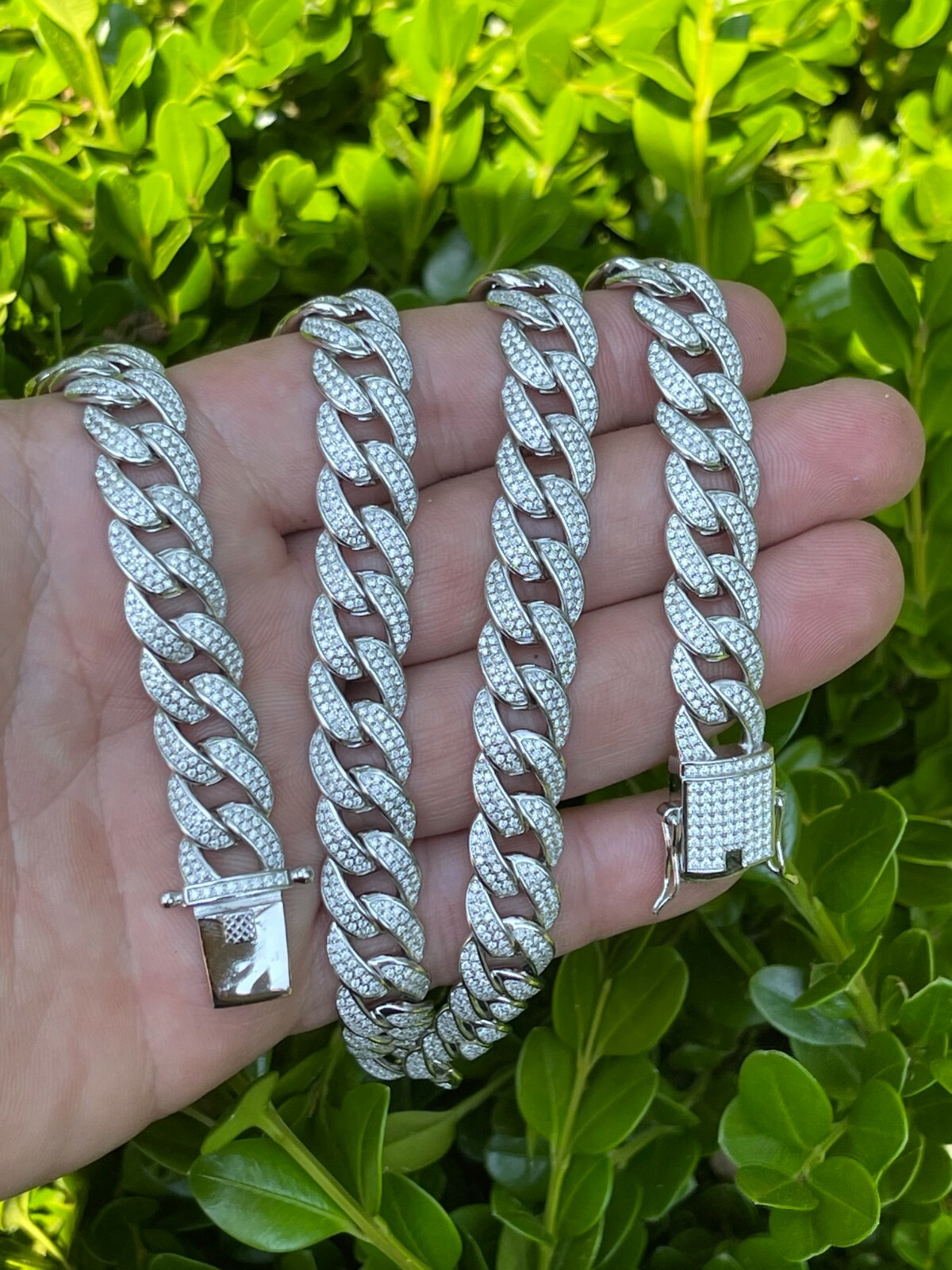 Mens Miami Cuban Link Chain Real Iced Moissanite – Passes Tester 12mm