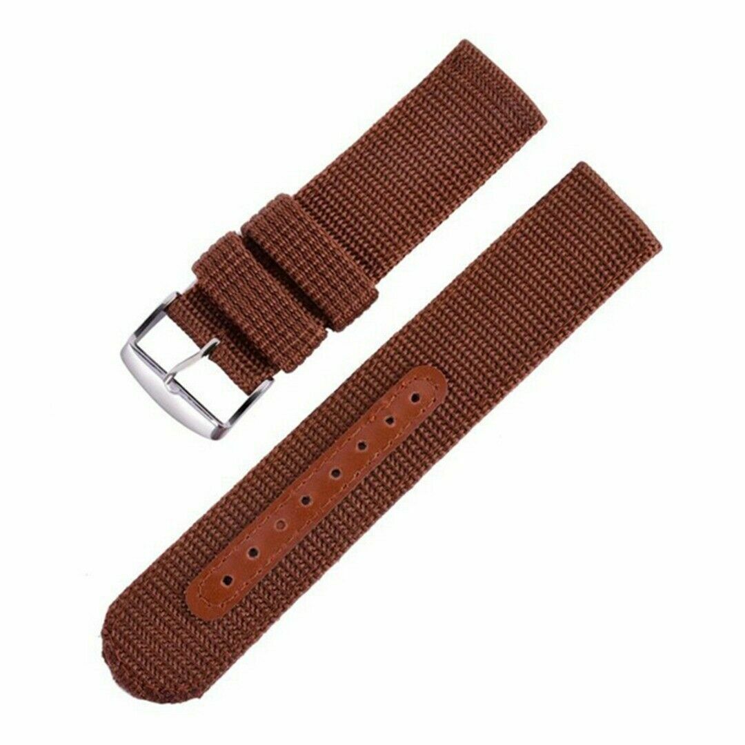 18mm 20mm 22mm 24mm Military Canvas Nylon Watch Band Strap Bracelet