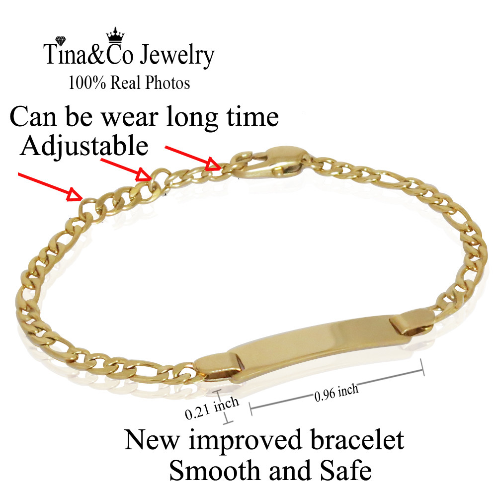 14K Gold Filled Baby Bracelet With Engraving 6” adjustable Christmas Gift-14