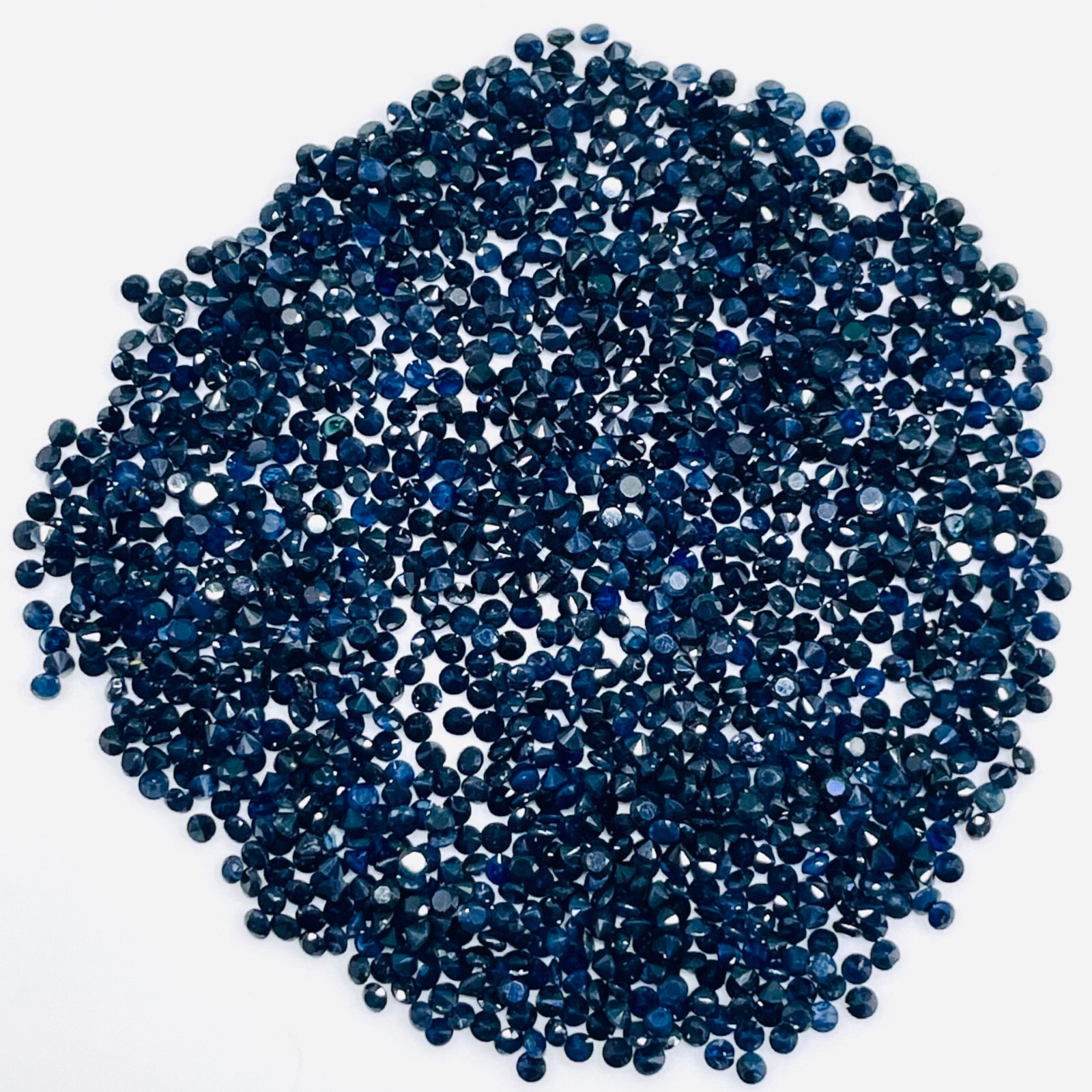 100 Pcs Natural Blue Sapphire 1.8mm Round Diamond Cut Calibrated Loose Gemstones