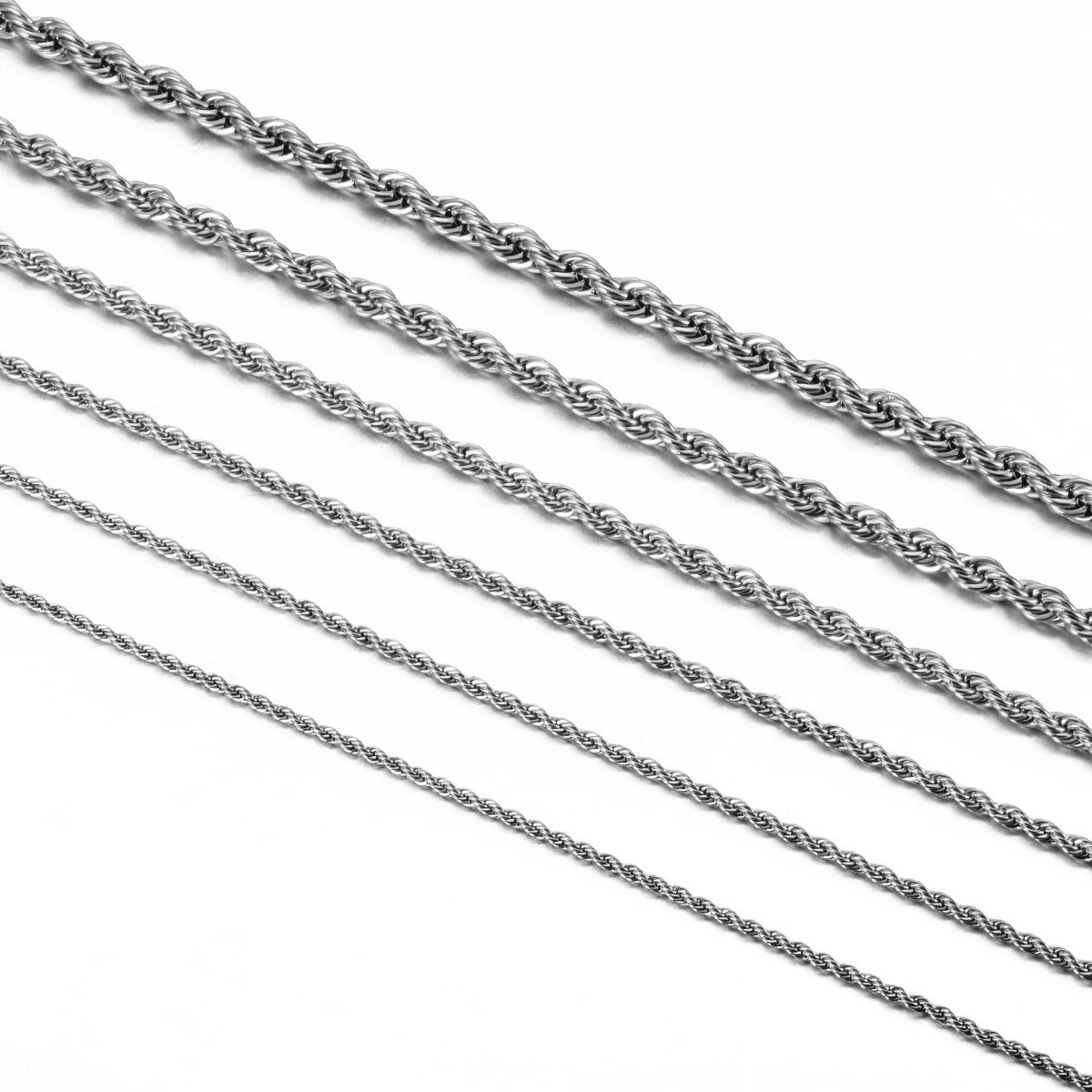 2mm/3mm/4mm/5mm 3 Colors Rope Twist Chain Necklace Width 40-80cm unisex Jewelry