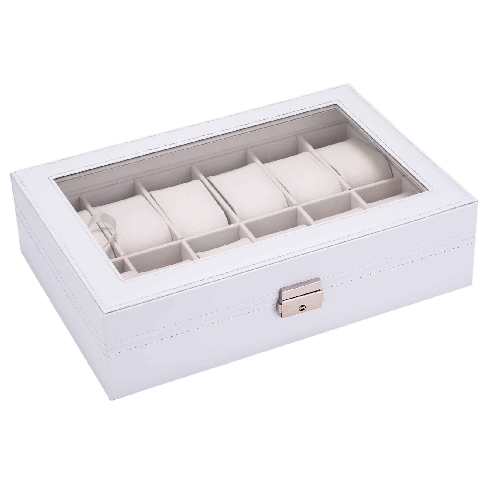 US Stock Watch Box 12 Slots Watch Case for Men Women Leather Watch