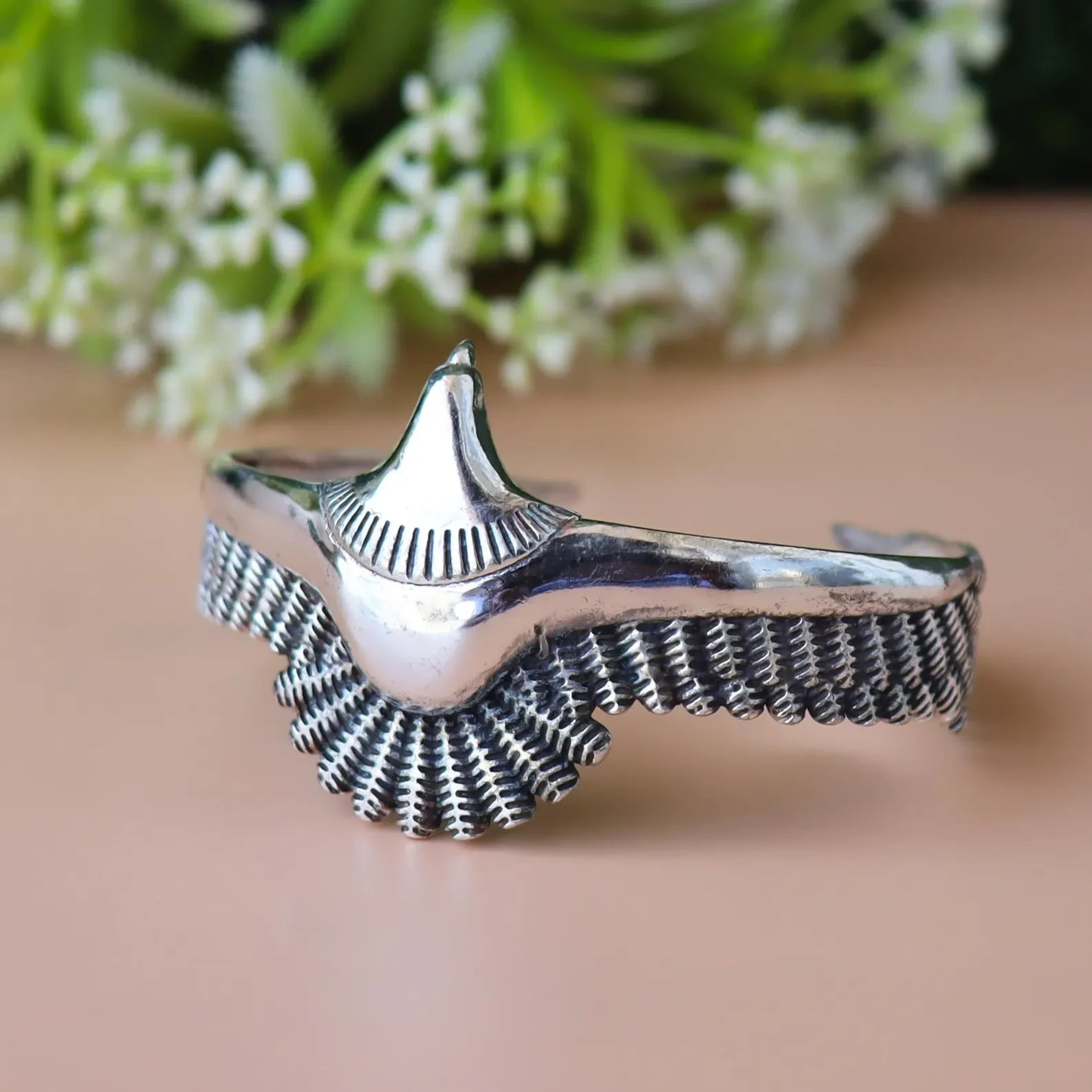 Eagle 925 Sterling Silver Handmade Jewelry Cuff Bracelet Adjustable”